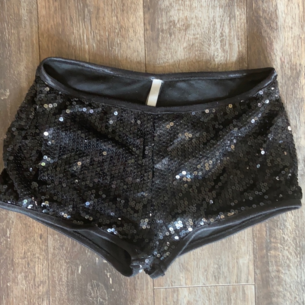 Sequin black sparkly hot shorts